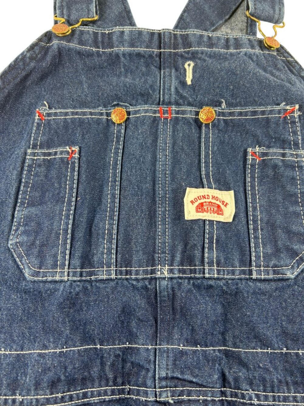 Roundhouse Cotton Mens Overalls Size 58 X 30 USA Blue Denim Workwear USA READ